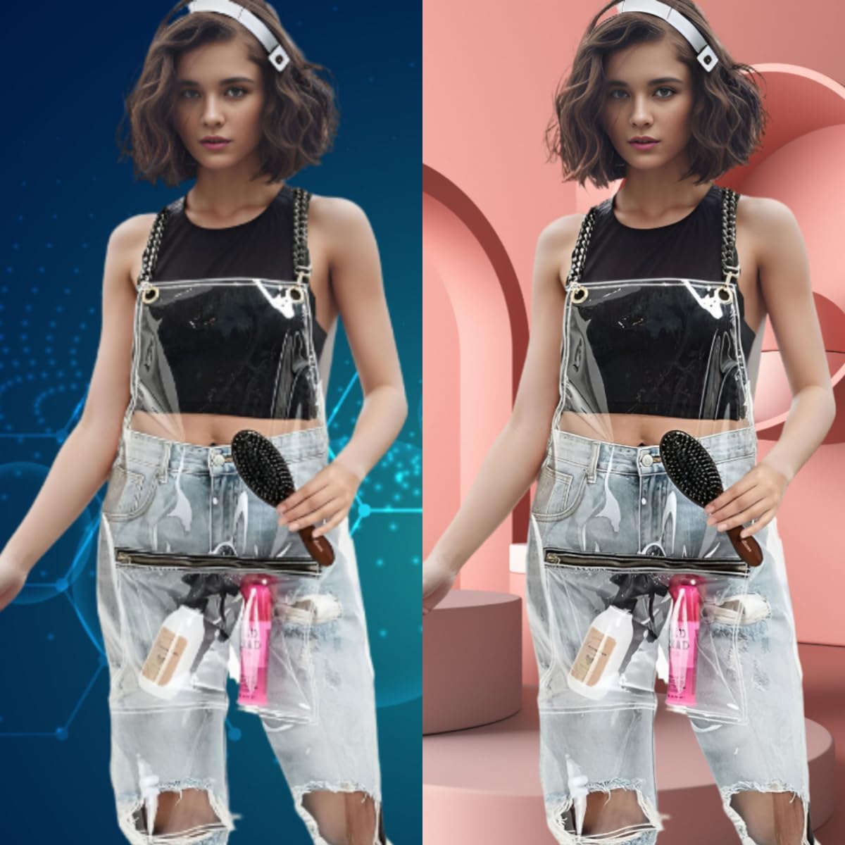 MOOR Delantal transparente, delantal para estilista, material de TPU, impermeable, detergente utilizable, fácil de limpiar