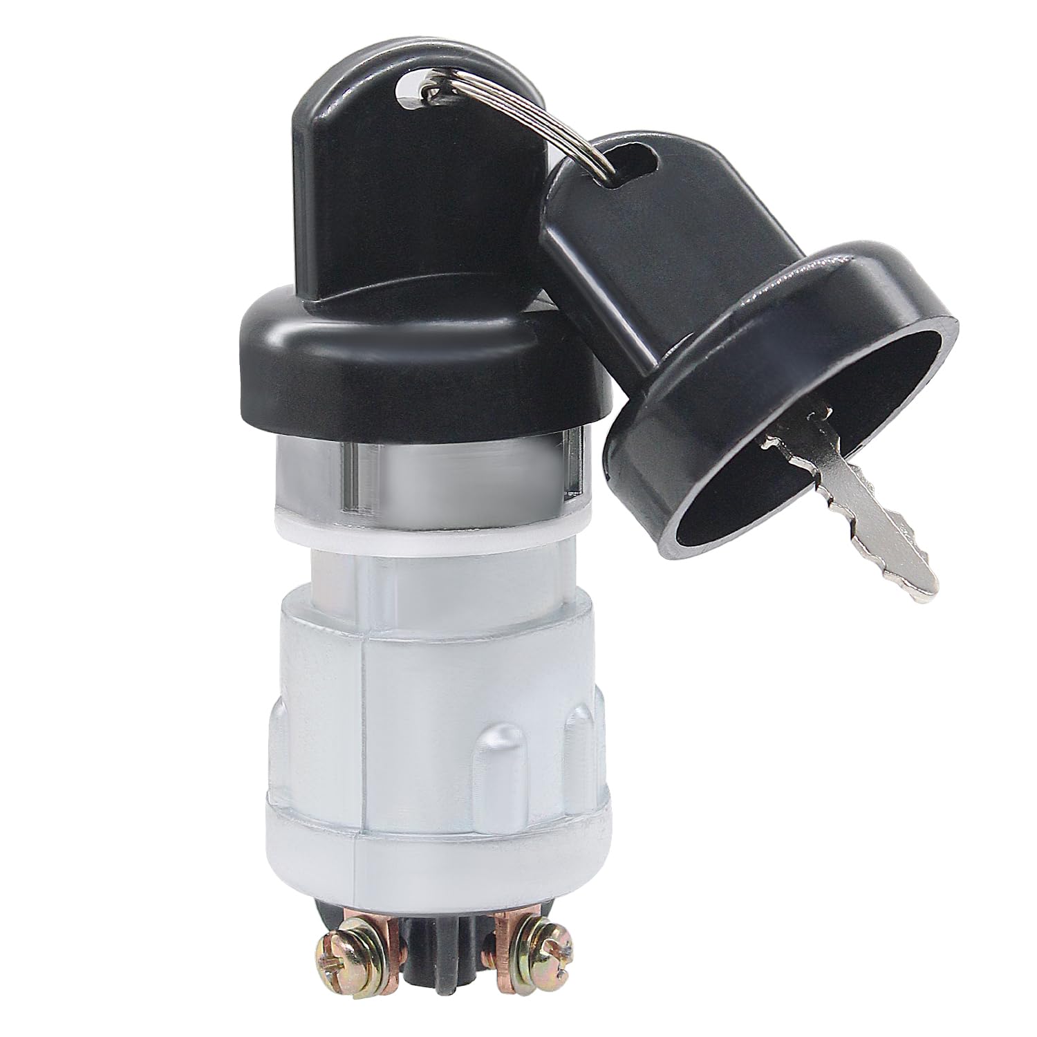 Amavoler Interruptor de arranque universal de 3 cables con 2 llaves de repuesto para motocicleta, scooter, camión, tractor, carretilla elevadora,