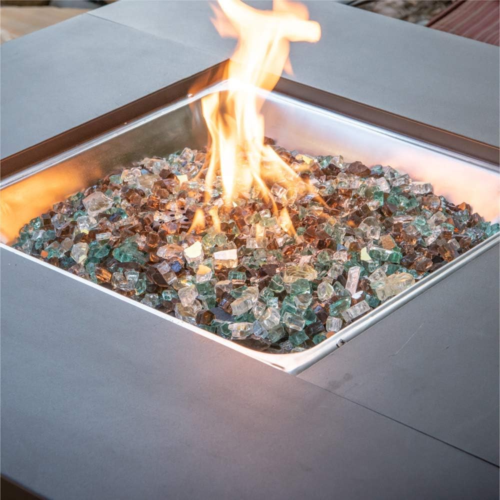 Kenai Blue – Mezcla de vidrio de fuego para fogatas o chimeneas de interior y exterior  10 libras  12 pulgada