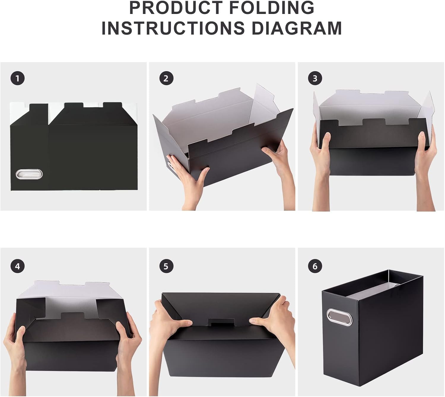 Oterri Organizador de archivos, caja de almacenamiento pequeña, organizador de carpetas de archivos de cartón, caja de archivos plegable,