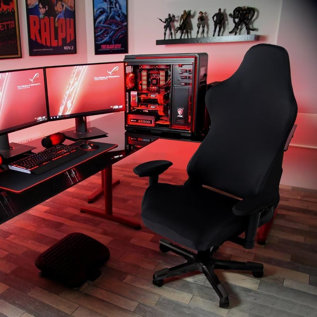 SARAFLORA Paquete de 2 fundas para silla de juegos, fundas elásticas para silla de computadora, funda extraíble para silla de oficina, silla