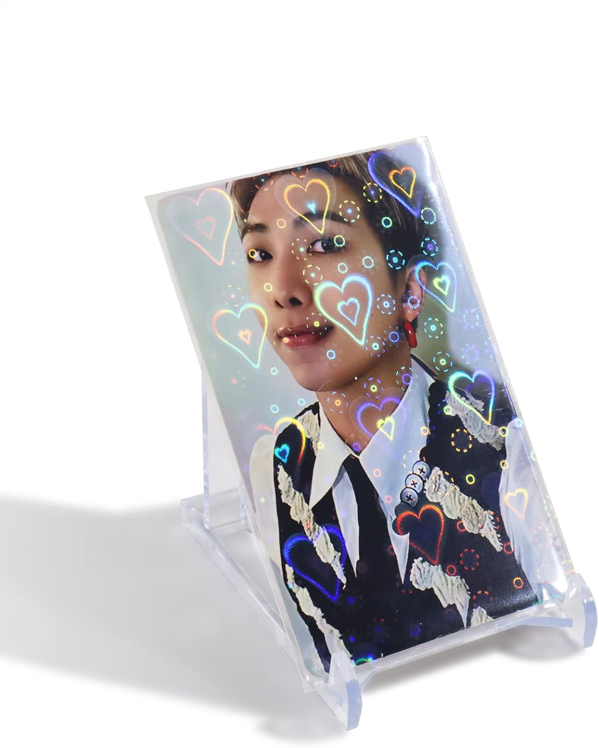 100 fundas holográficas para tarjetas Kpop, fundas para tarjetas fotográficas, mini protectores de fotos para bolsillos de carpeta (2.23 x 3.31