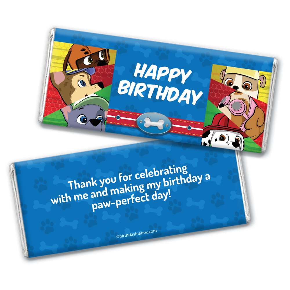 Envolturas de recuerdos de cumpleaños de niños de 24 quilates para barras de chocolate, suministros de fiesta (paquete de 24) – Decoraciones de
