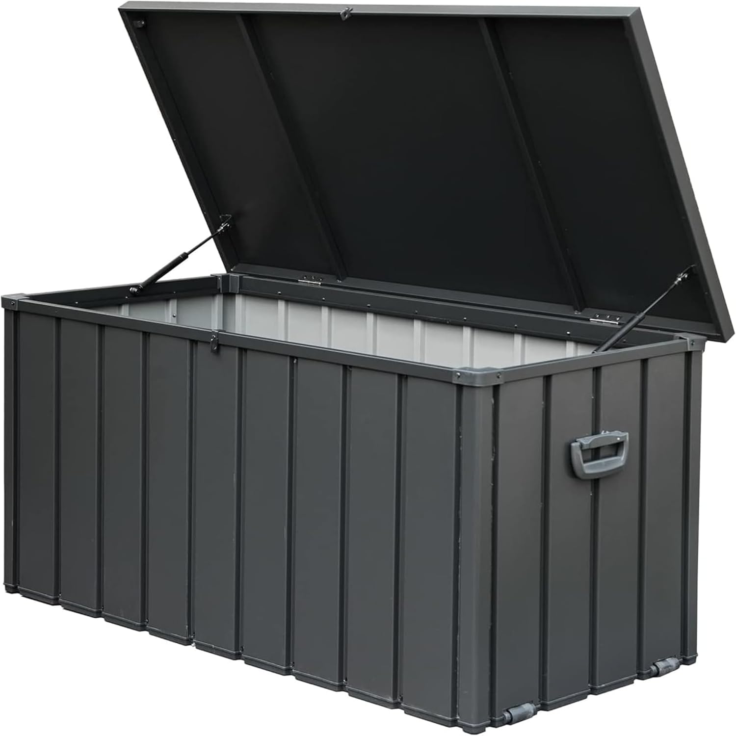 WIIS’ IDEA Caja de almacenamiento de 150 galones, caja de almacenamiento resistente al agua para exteriores, contenedor de almacenamiento grande con
