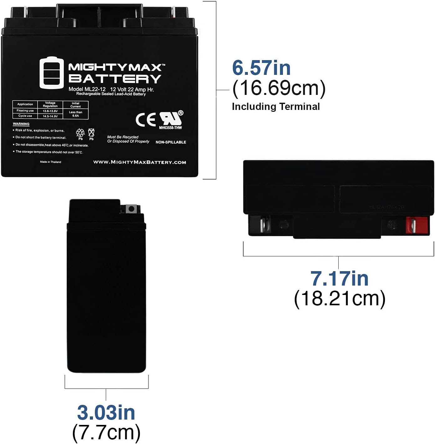Batería de repuesto para Xantrex Tech. XPower Pack400R Jump Starter de 12V 22AH – Paquete de 4