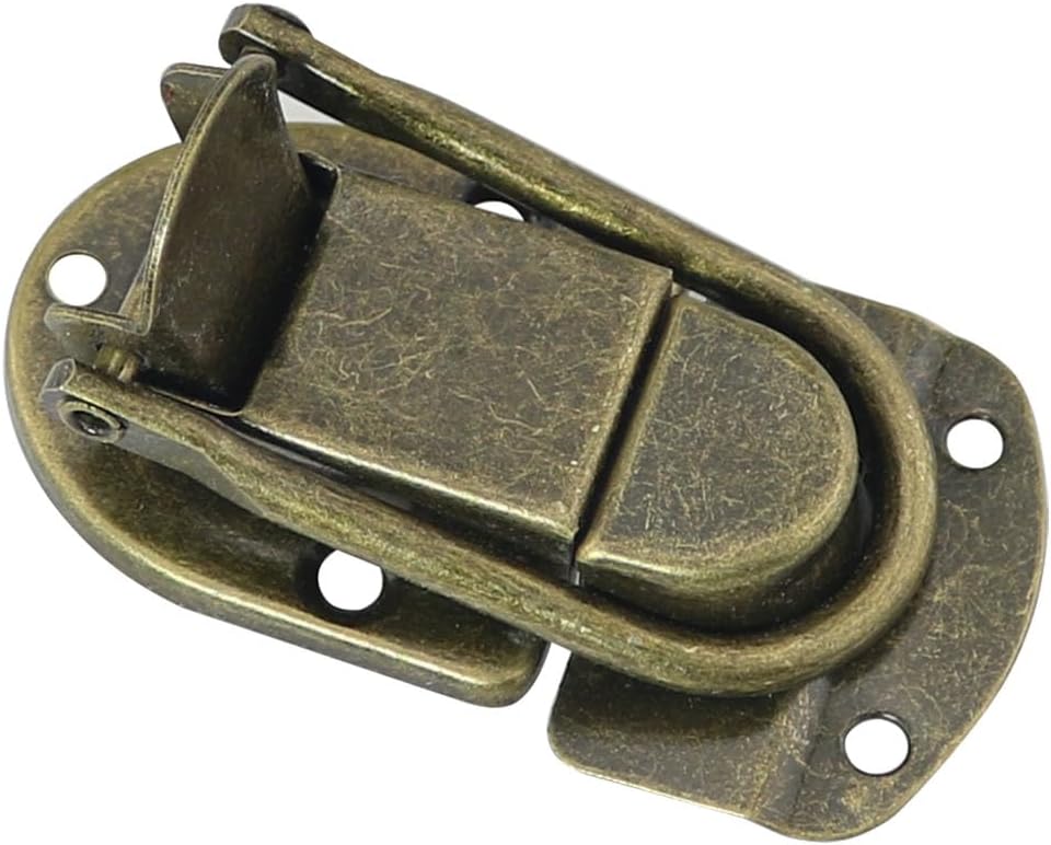 Cierre de hebilla de palanca de bronce con tornillos para caja de joyería pequeña de madera, gabinete de maleta de 1.339 x 2.559 in