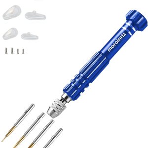 Kit de reparación de lentes con tornillos y almohadillas para la nariz, destornillador óptico de tamaño bolsillo, herramientas de aprietefijación de Kit de reparación de lentes con tornillos y almohadillas para la nariz, destornillador óptico de tamaño bolsillo, herramientas de aprietefijación de