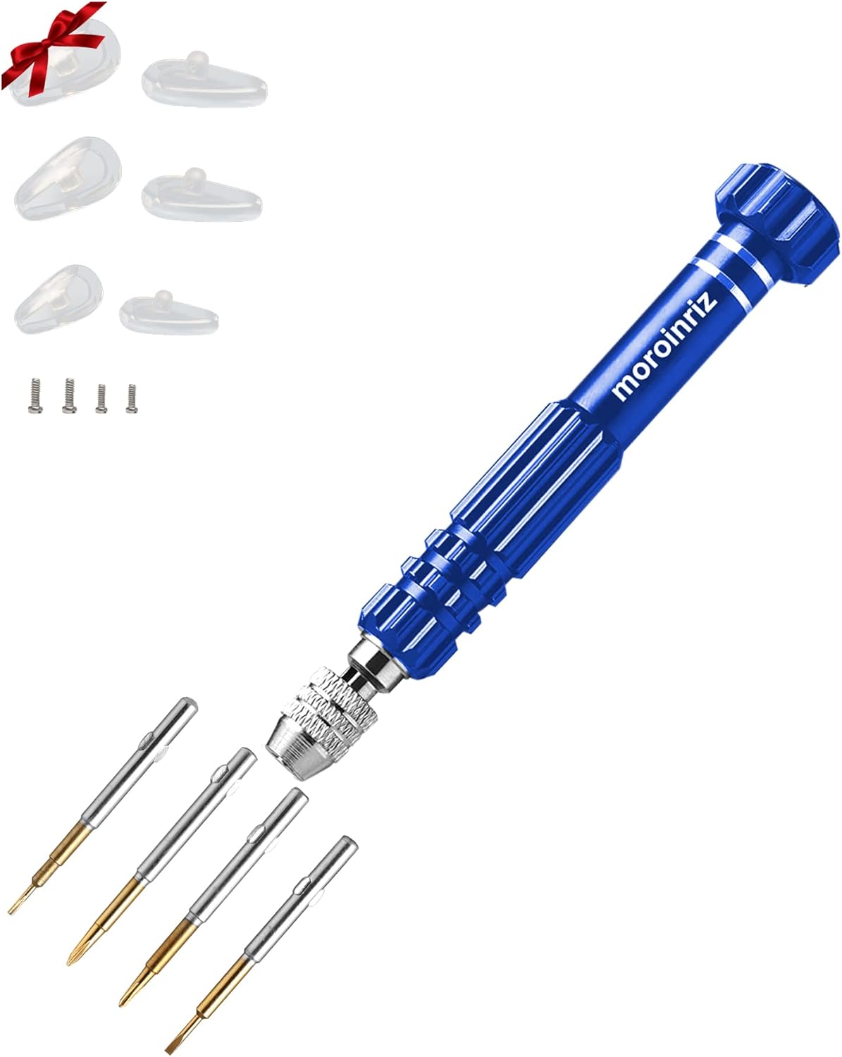 Kit de reparación de lentes con tornillos y almohadillas para la nariz, destornillador óptico de tamaño bolsillo, herramientas de aprietefijación de