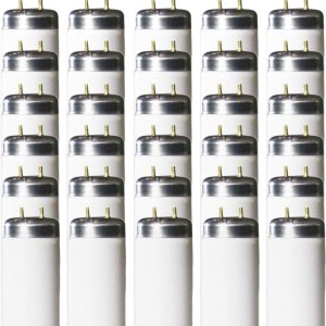 GoodBulb Bombilla fluorescente T12 de 40 W y 48 pulgadas, luz blanca fría de 4100 K, base bi-pin media, 2600 lúmenes, 90 CRI, 24000 horas de vida, GoodBulb Bombilla fluorescente T12 de 40 W y 48 pulgadas, luz blanca fría de 4100 K, base bi-pin media, 2600 lúmenes, 90 CRI, 24000 horas de vida,