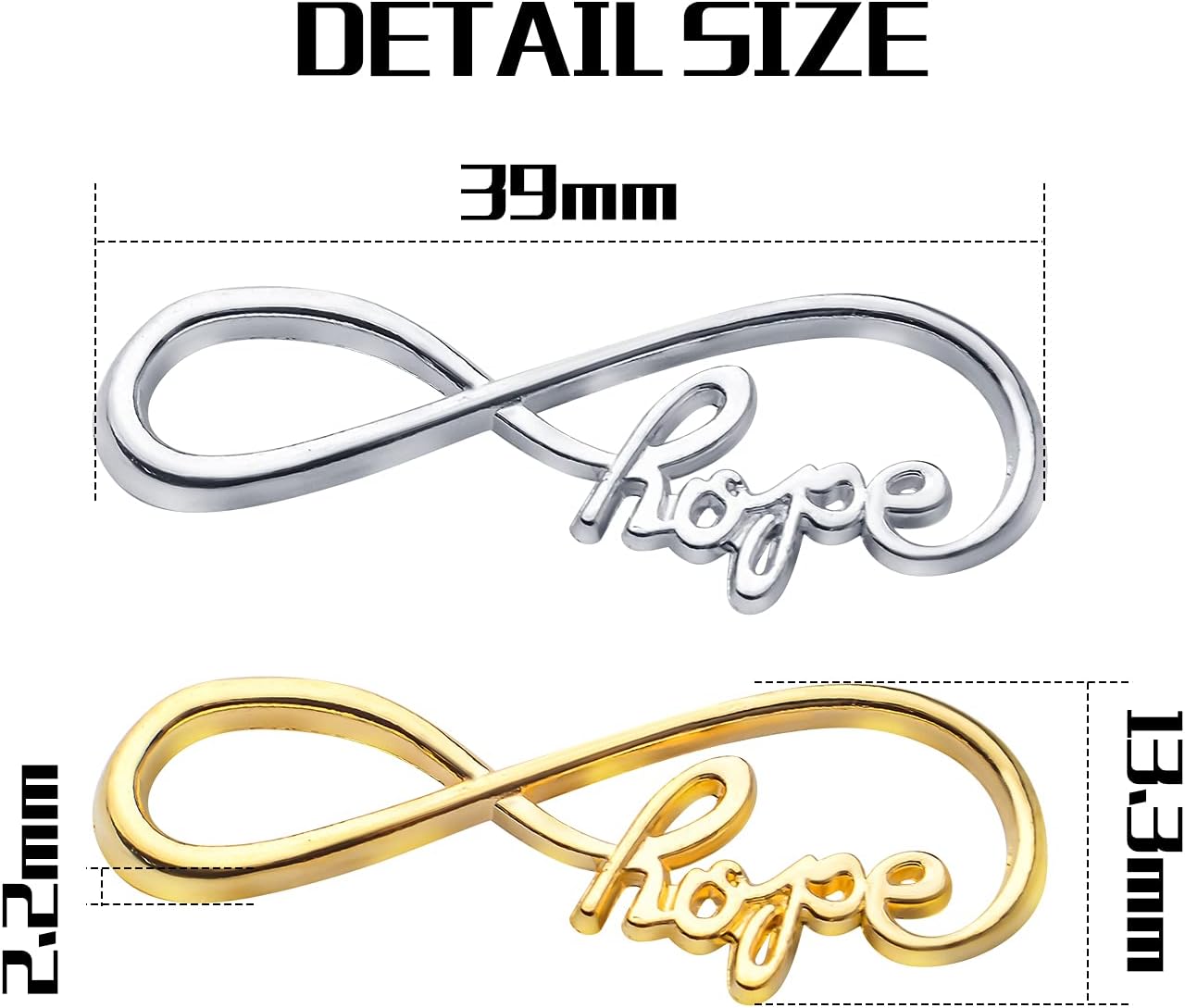 Aylifu Dijes de conector infinito, 60 dijes de símbolo de esperanza infinita, dijes de aleación, suministros de manualidades para collares,