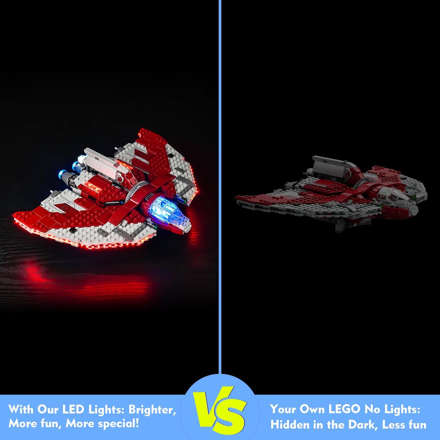 LocoLee Kit de luces LED para Lego Ahsoka Tano T-6 Jedi Shuttle 75362, control remoto, accesorios de iluminación creativa compatibles con Lego 75362