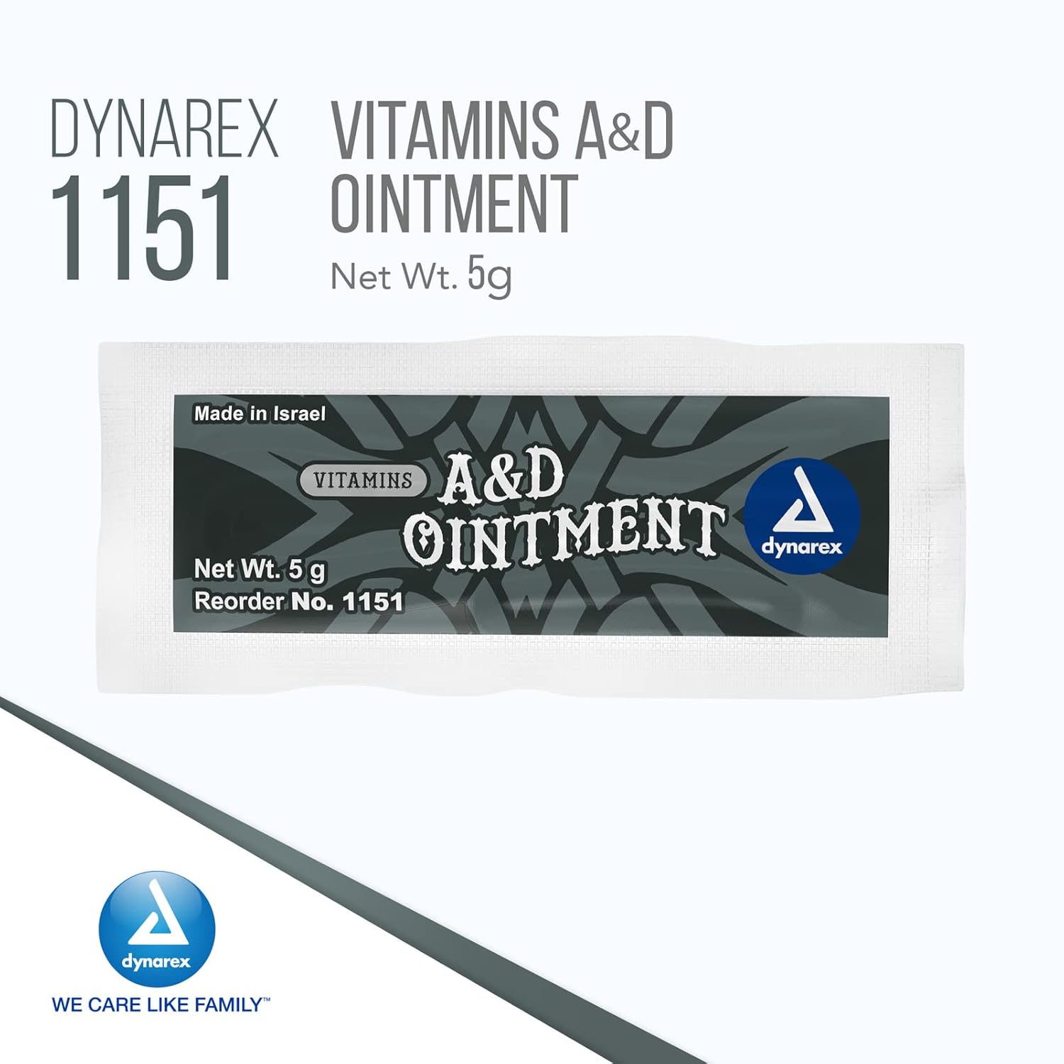 Dynarex Vitaminas A & D Ungüento sin lanolina  Vitamina A y D ungüento protector para cortes menores, quemaduras, sarpullido del pañal y piel seca