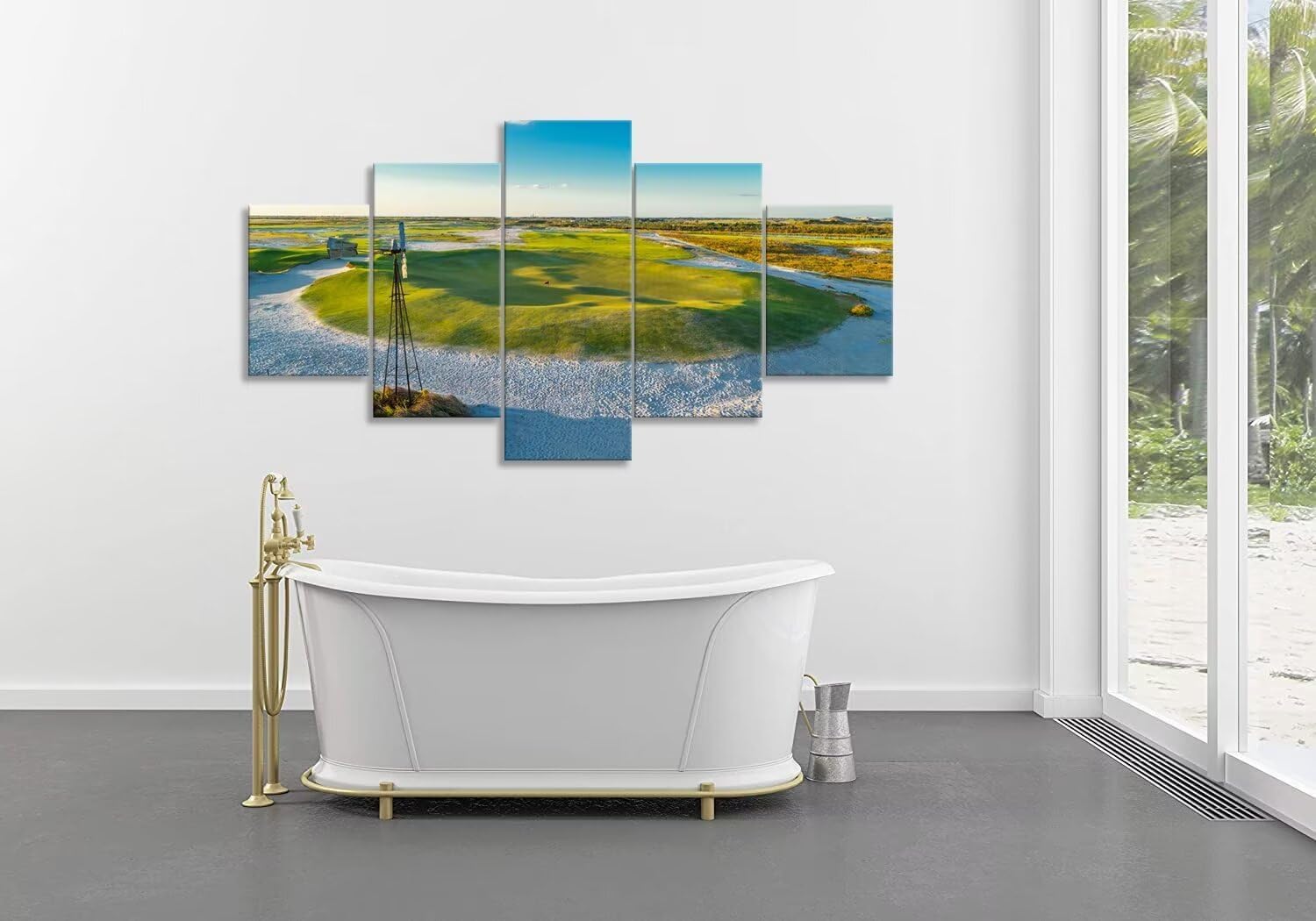 Streamsong – Arte de pared de campo negro de noveno agujero para sala de estar, dormitorio, baño, decoración del hogar, campos de golf, pósteres