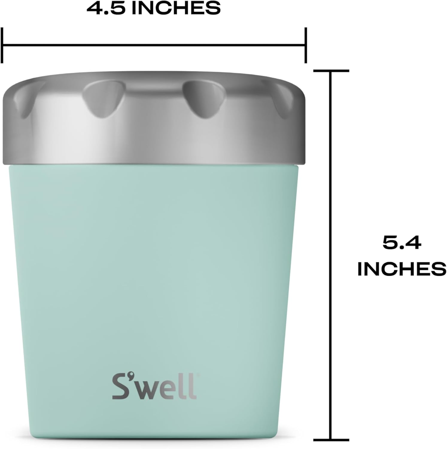 S’well Enfriador de helado de acero inoxidable, 16 onzas, menta, contenedor aislado al vacío de triple capa que mantiene el helado congelado hasta
