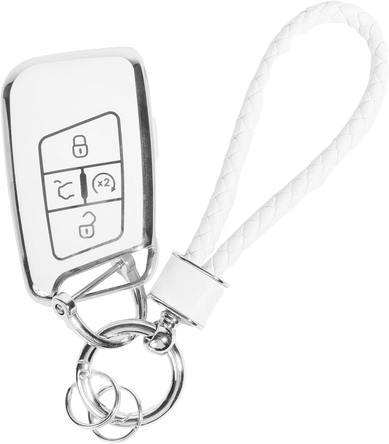 Funda inteligente para llavero con control remoto, fundas para llaves de automóvil con llavero de cuero, funda de llavero de automóvil, funda de