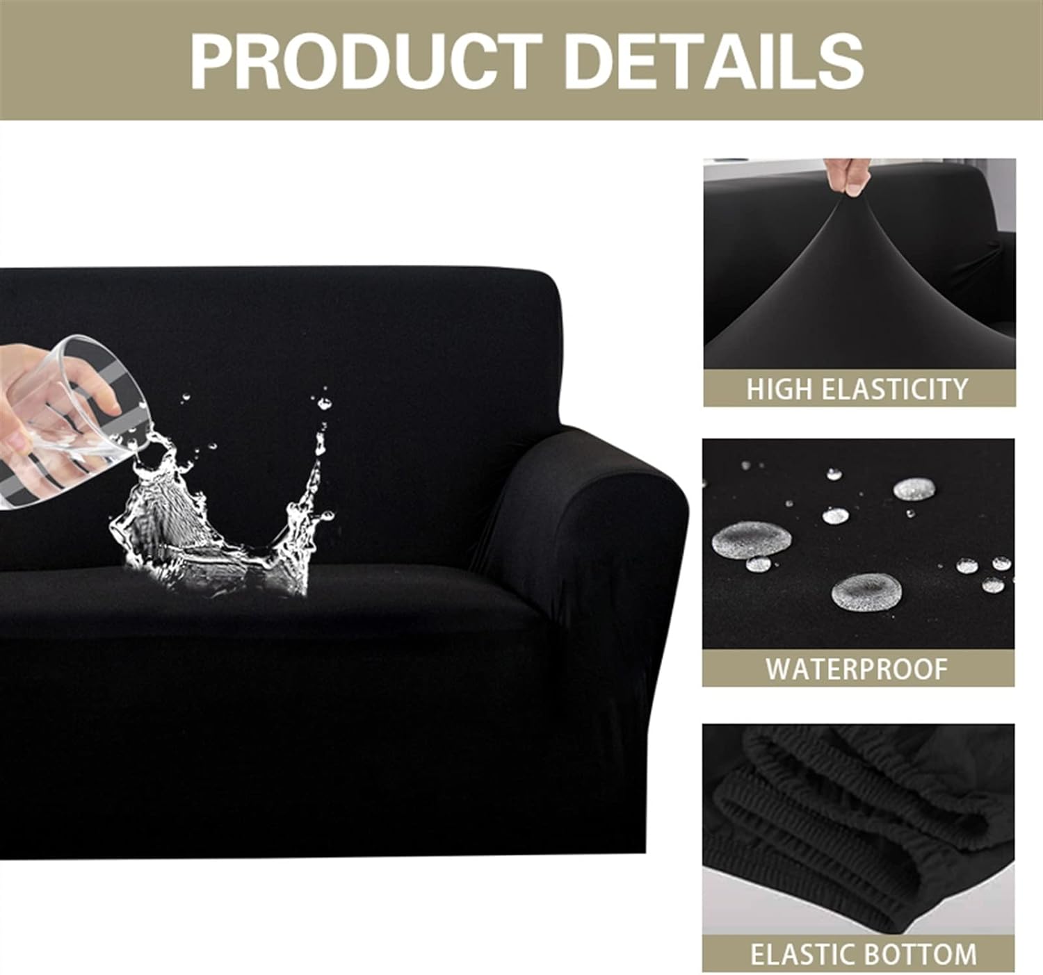 Funda de sofá, funda de sofá elástica para sofá seccional, protector de muebles para muebles, sofás para mascotas, niños, perros y gatos (color