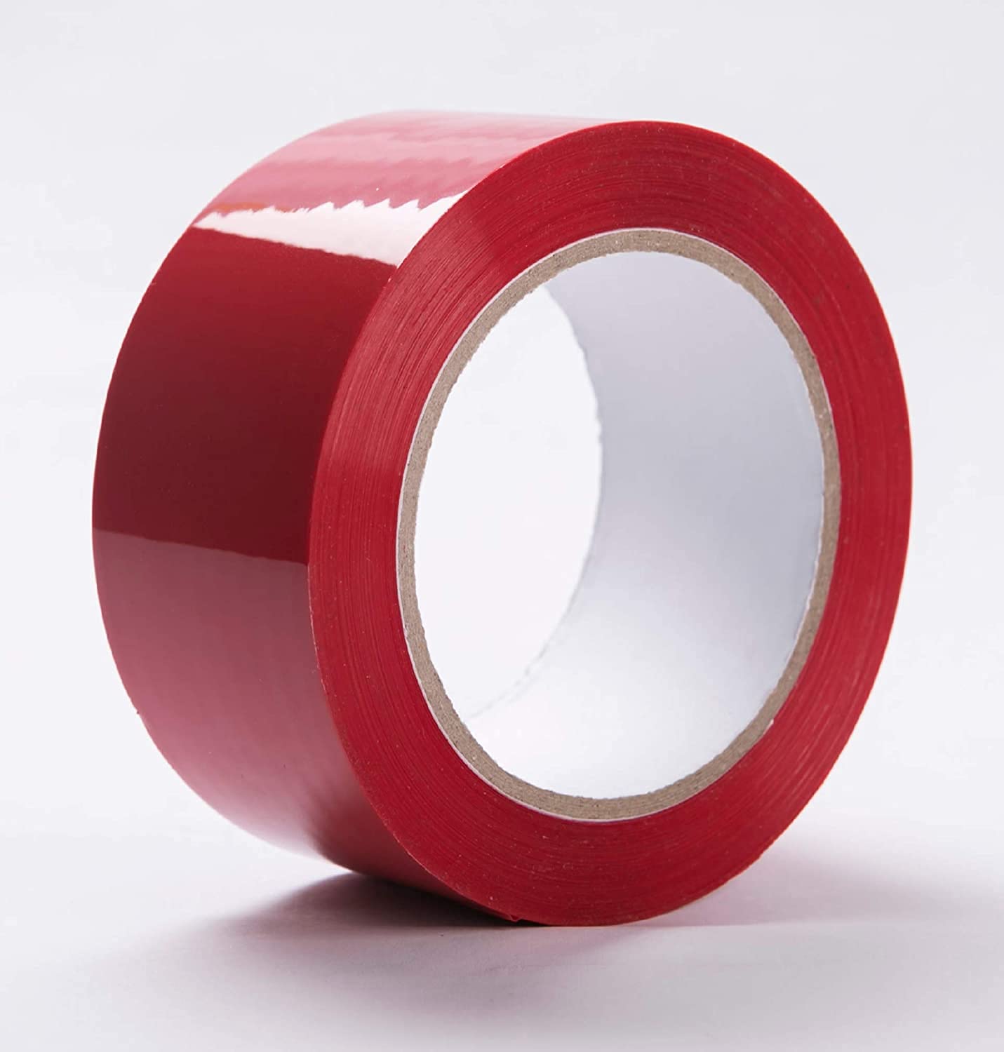Cinta de sellado de cartón rojo, cinta de embalaje, cinta móvil de 2 pulgadas x 110 yardas, 2.0 mil de grosor, resistente (1 rollo)