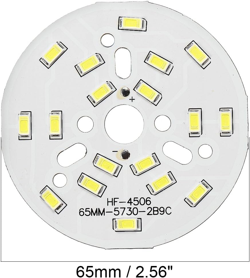 uxcell Bombilla de chip LED 300mA 9W 18 LED 5730 dispositivos montados en superficie Módulo de aluminio Tablero de aluminio blanco puro Super
