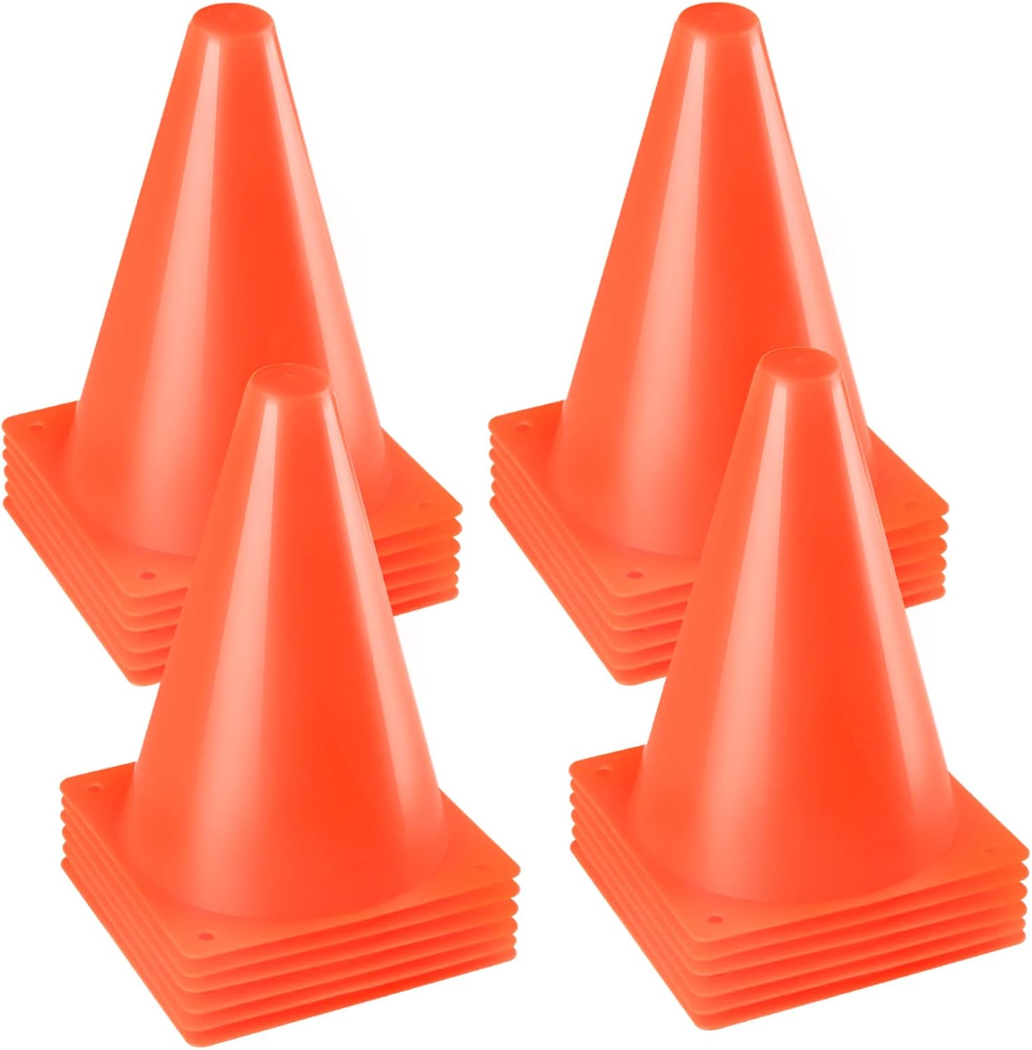 Conos naranjas de 7 pulgadas, conos de fútbol de agilidad para entrenamiento deportivo, ejercicios, actividades al aire libre, decoraciones de