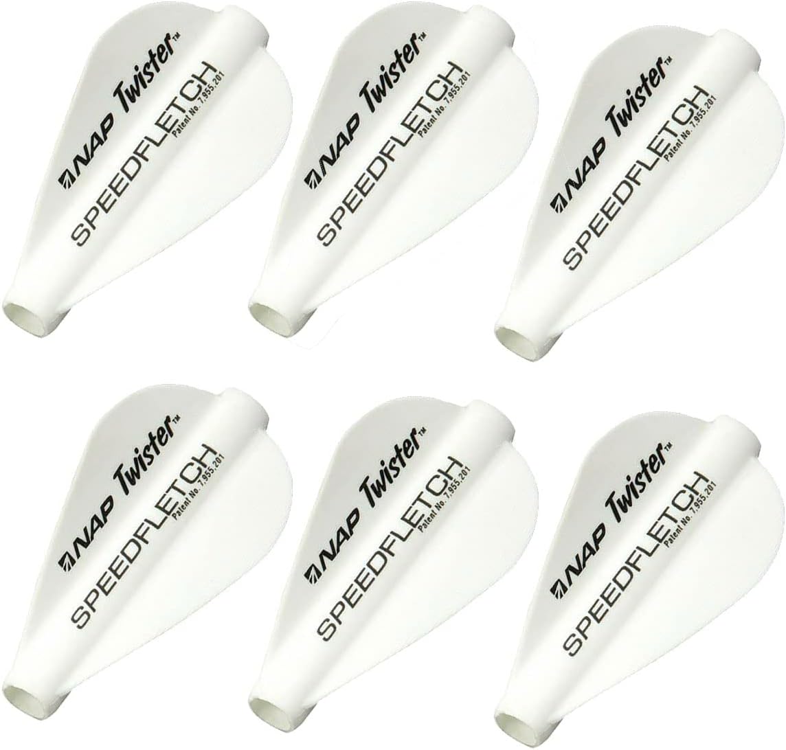New Archery Products Bow Hunting One-Piece Speedfletch Vanes WhiteOrange for Student Shooters – 6 Pack