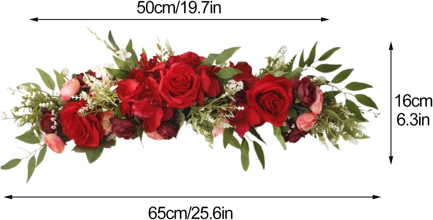 Arreglo floral de árbol artificial, diseño floral rústico, con diseño de arco para boda, recepción, decoración de mesa (blanco)
