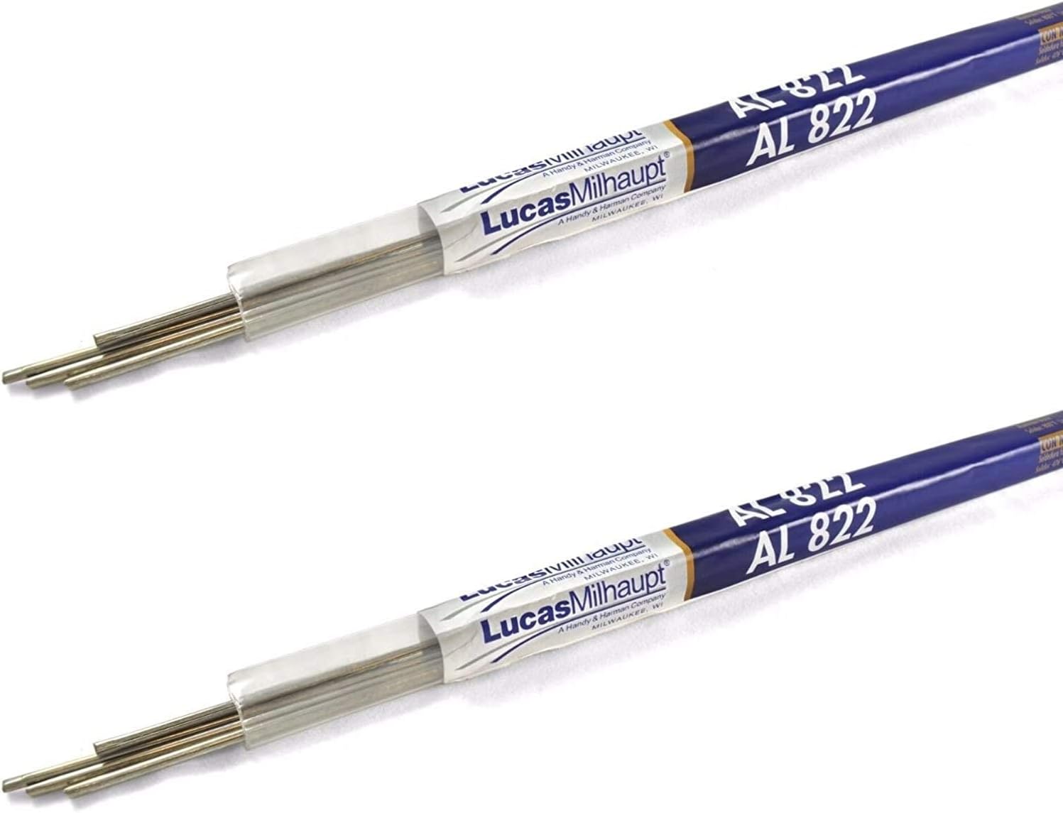 2 paquetes*** Lucas Milhaupt AL 822 Soldadura de aluminio con núcleo de fundente, 4 varillas, aleación de soldadura, 99088