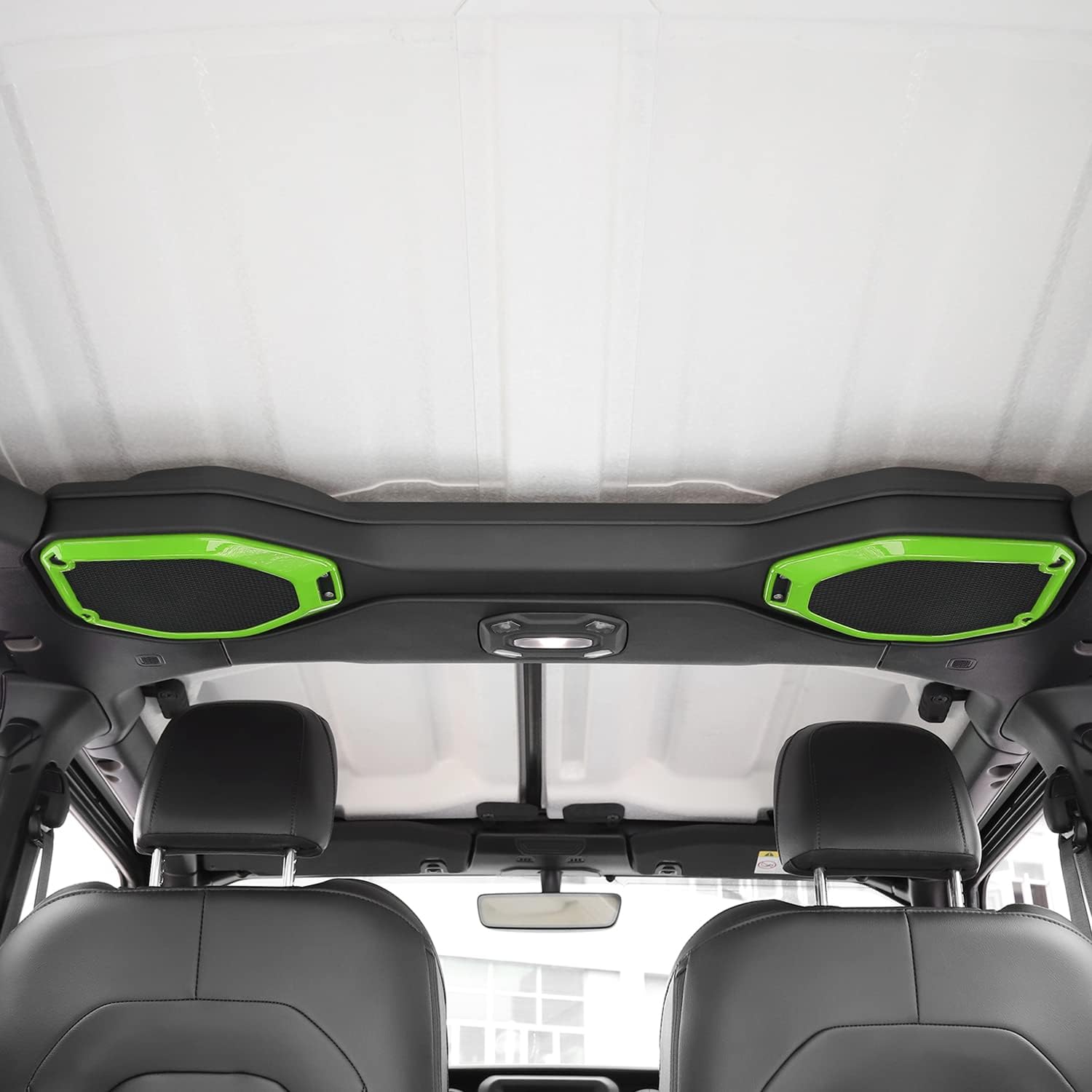 Voodonala Para Jeep JL JT Altavoz Audio Trim Top & A Pillar Trim para 2018-2022 Jeep Wrangler JL JLU Gladiator JT, ABS Verde 4 piezas