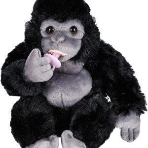 Forest & Twelfth Gorila de peluche para niños de 8 pulgadas con chupete, juguete de animal de zoológico de peluche, lindo y ligero para niños a Forest & Twelfth Gorila de peluche para niños de 8 pulgadas con chupete, juguete de animal de zoológico de peluche, lindo y ligero para niños a