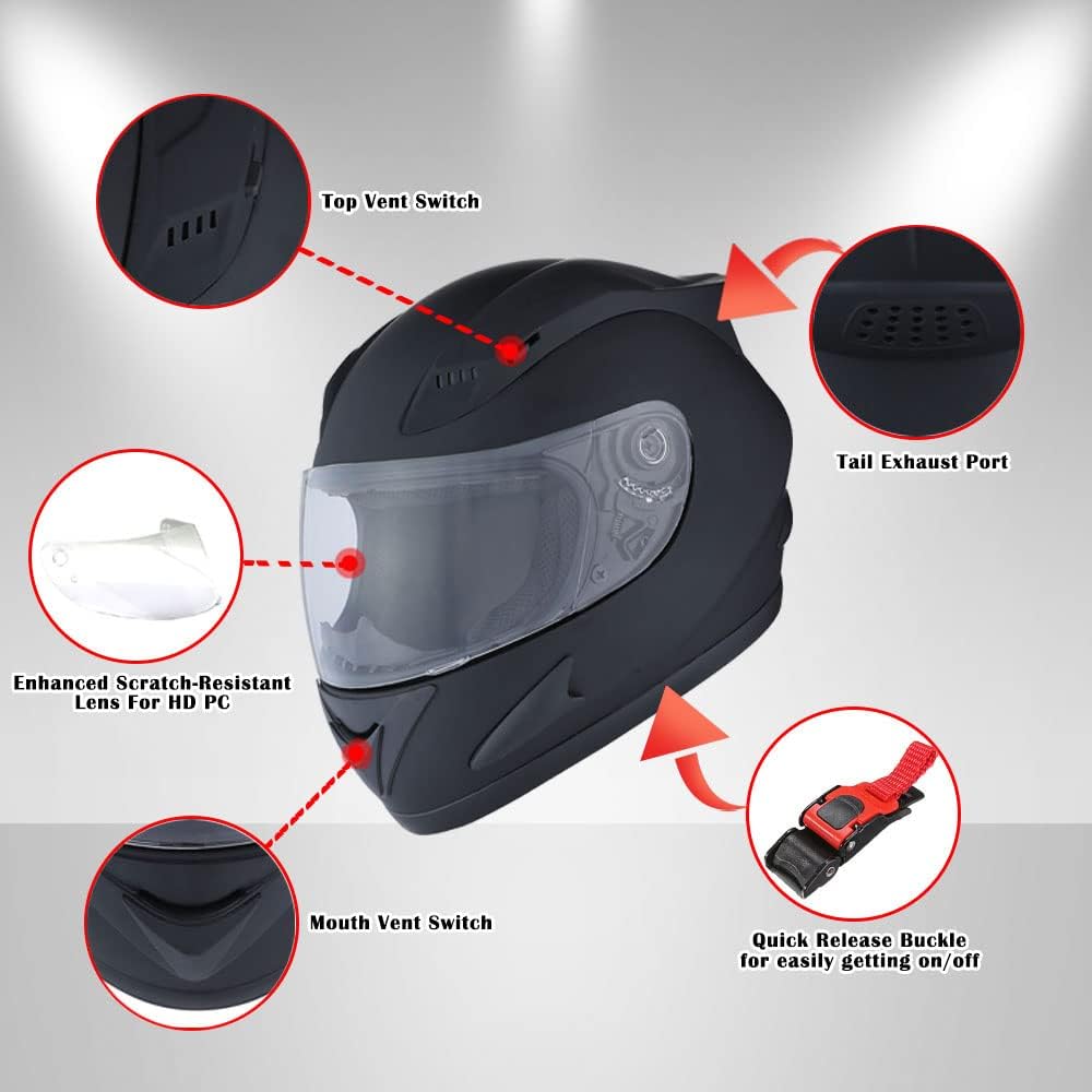 1Storm – Casco de motocicleta para cabeza completa, diseño de calavera mecánica HJDJ11