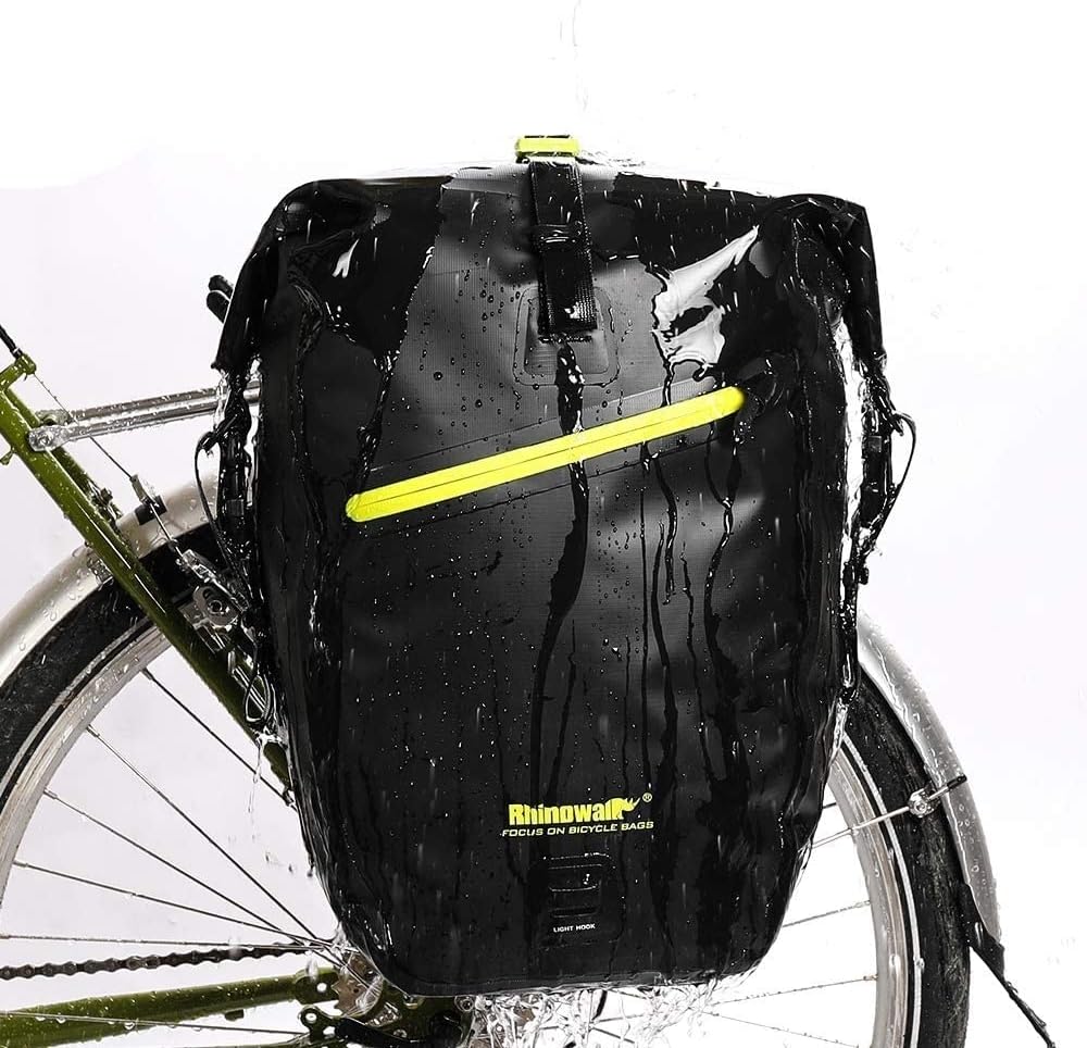 Rhinowalk Bolsa de bicicleta impermeable para bicicleta de 27 L, (para soporte de carga de bicicleta, bolsa de hombro, bolsa de alforjas para