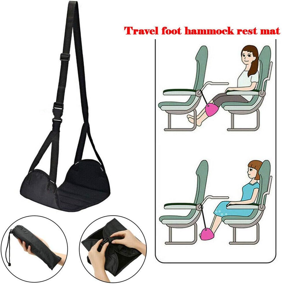 Hamaca para reposapiés de avión, accesorios de viaje portátiles que evitan la hinchazón y el dolor. El transporte de vuelo proporciona relajación y