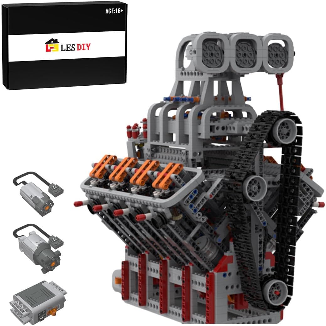 OHV 5.0LV8 General Motors – Kit de construcción de motores, 2106 piezas de juguete STEM para niños y adultos, construye tu propio motor que