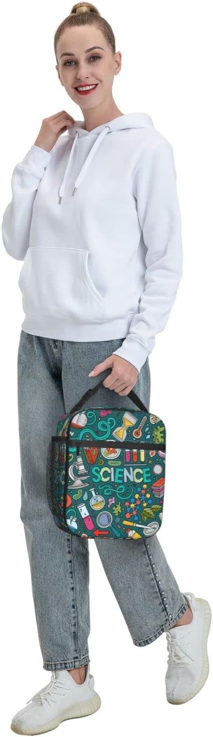 Lonchera reutilizable para mujer, lonchera científica con aislamiento térmico y bolsillo