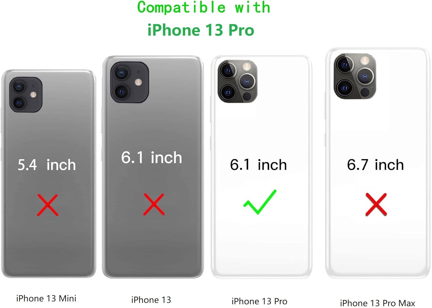 Jaorty Funda para iPhone 13 Pro para mujer con tarjetero, funda para iPhone 13 Pro con correa, funda cruzada con ranuras para tarjetas de crédito,