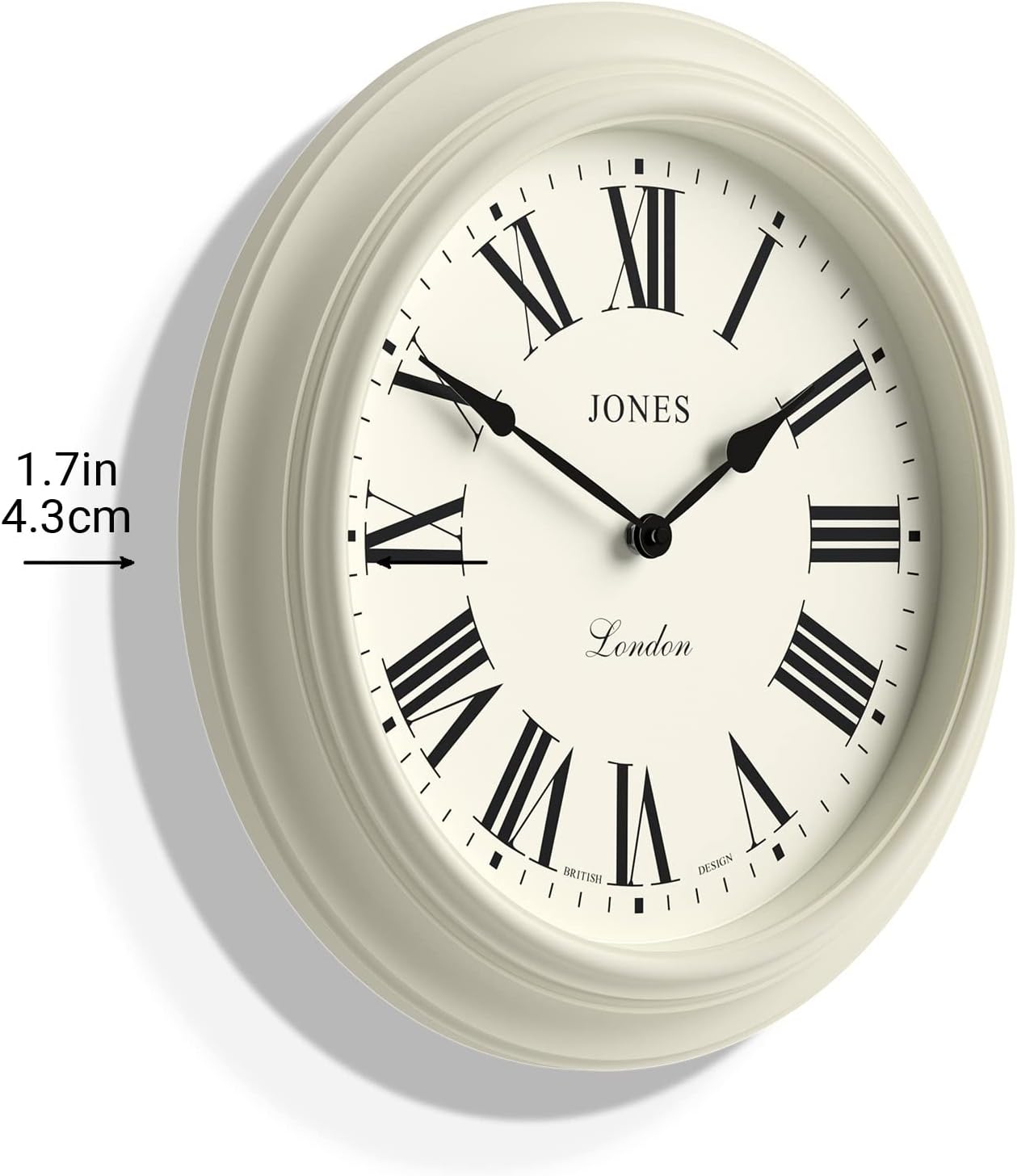 JONES CLOCKS Supper Club – Reloj de pared grande, diseño tradicional, decoración del hogar, reloj de sala de estar, decoración rústica, reloj de