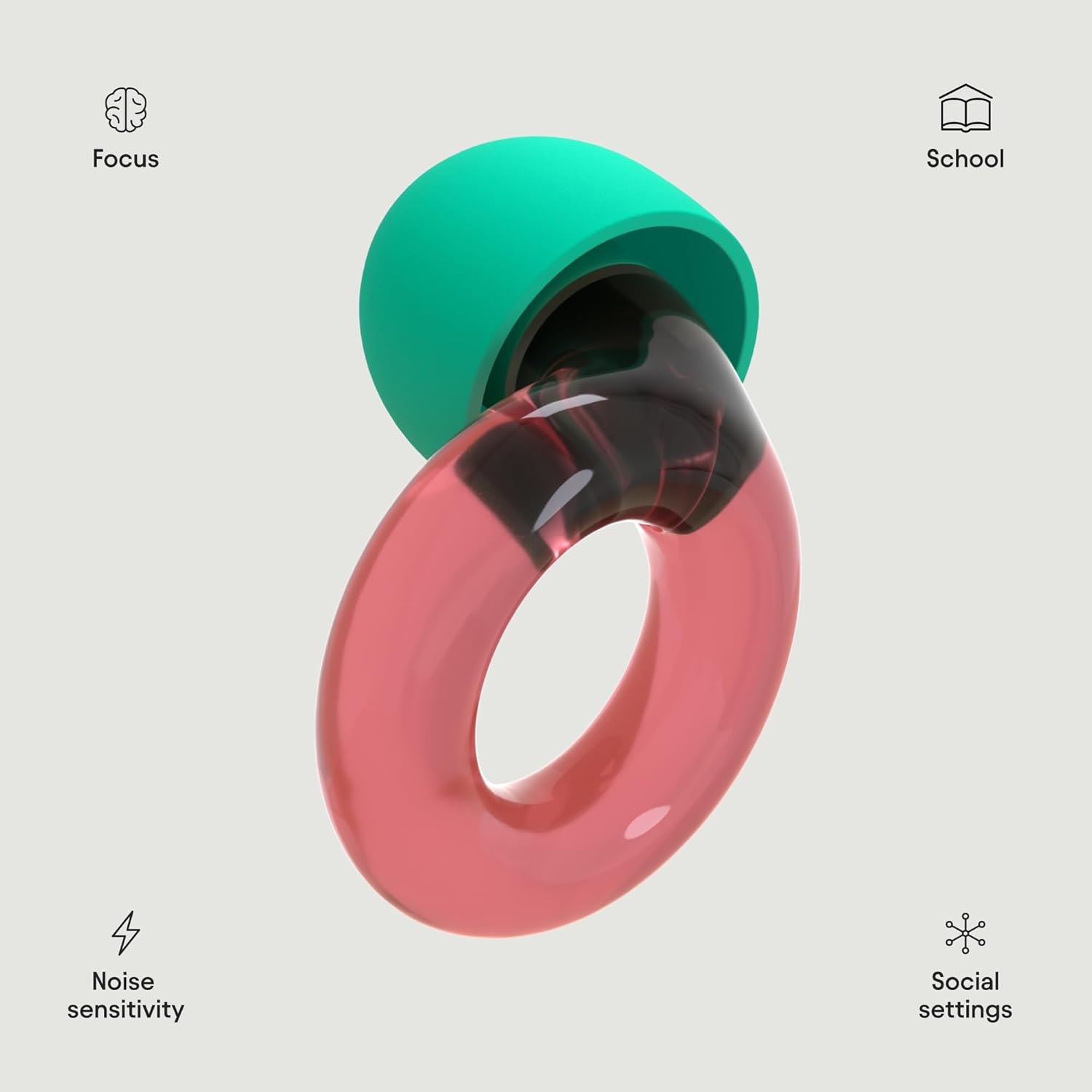 Loop Engage Kids Tapones para los oídos (6-12 años)  Tapones reutilizables con sensibilidad al ruido para el hogar, la escuela, el tiempo de juego y