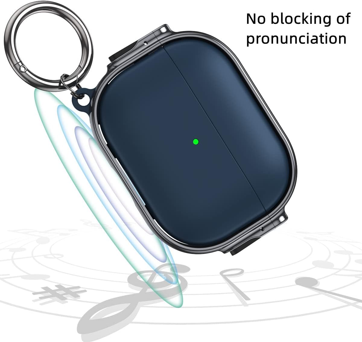 MiRUSI Funda para Airpods Pro de 2 generación con doble interruptor chapado en piel con mosquetón que absorbe los golpes (rojo)