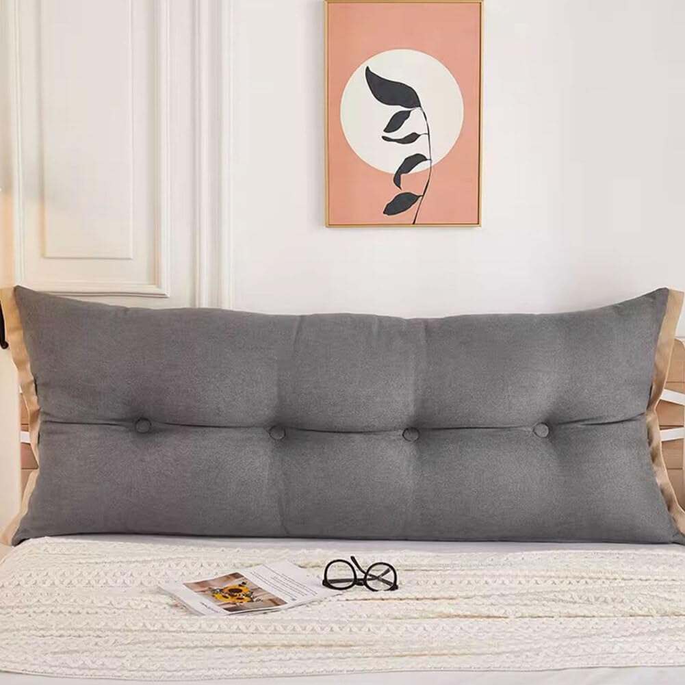 Gujuja Almohada de cuña grande para cabecero, almohada larga para cama, almohadas de lectura para sentarse en la cama, almohadas para adultos, cojín