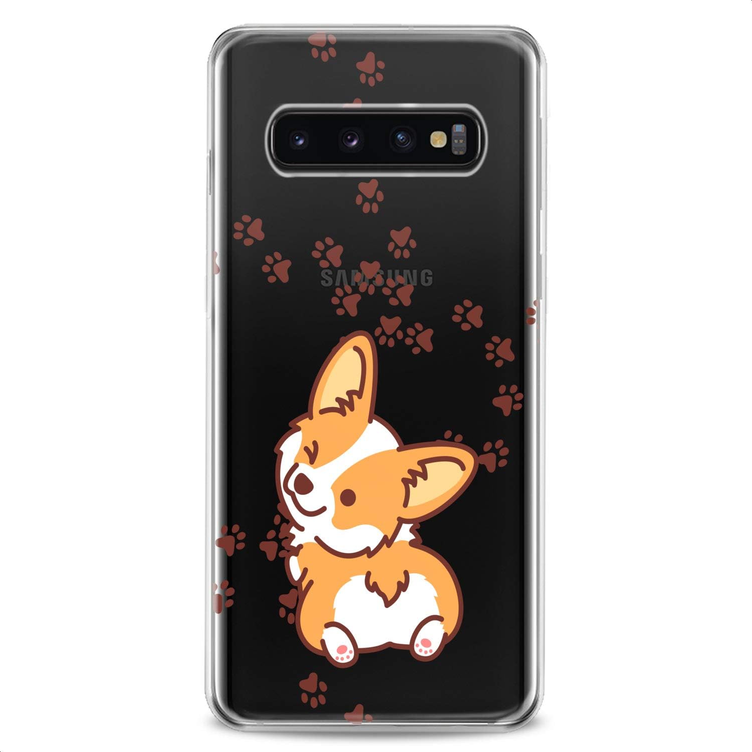 Funda compatible con Samsung S23 S22 Plus S21 FE Ultra S20+ S10 Note 20 5G S10e S9 Design Corgi Kawaii Cute Funny Animals Teen Print Dog Puppy Wink