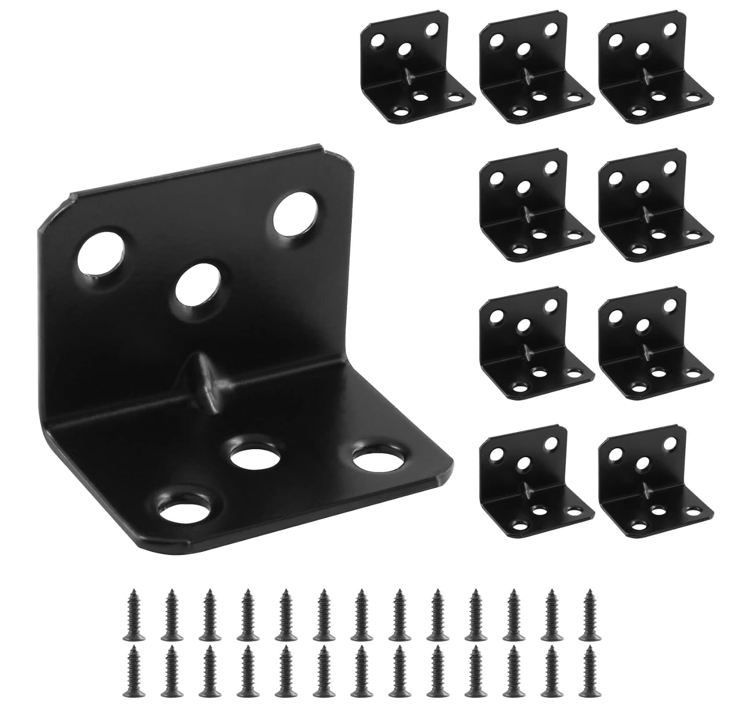 24 soportes de esquina, soporte de estante de acero inoxidable con forma de L, soporte de ángulo recto de 1 x 1 x 1.4 pulgadas, soportes de estante