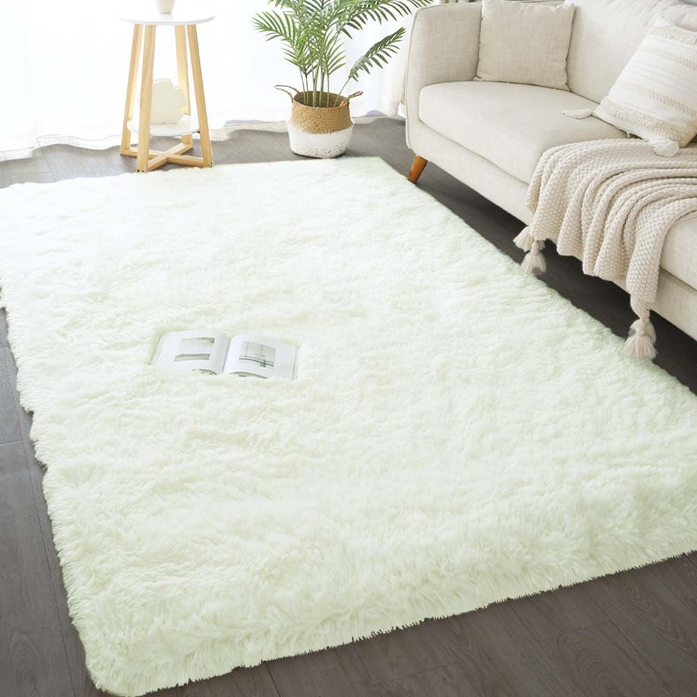 Alfombras de área de 5 x 8 pies para sala de estar, lavables a máquina, suaves, esponjosas, antideslizantes, para sala de estar, niños, bebés,