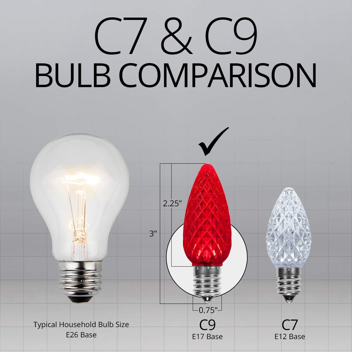 Luces LED navideñas comerciales C9 OptiCore para exteriores  Guirnalda de luces de navidad de alta resistencia cable verde
