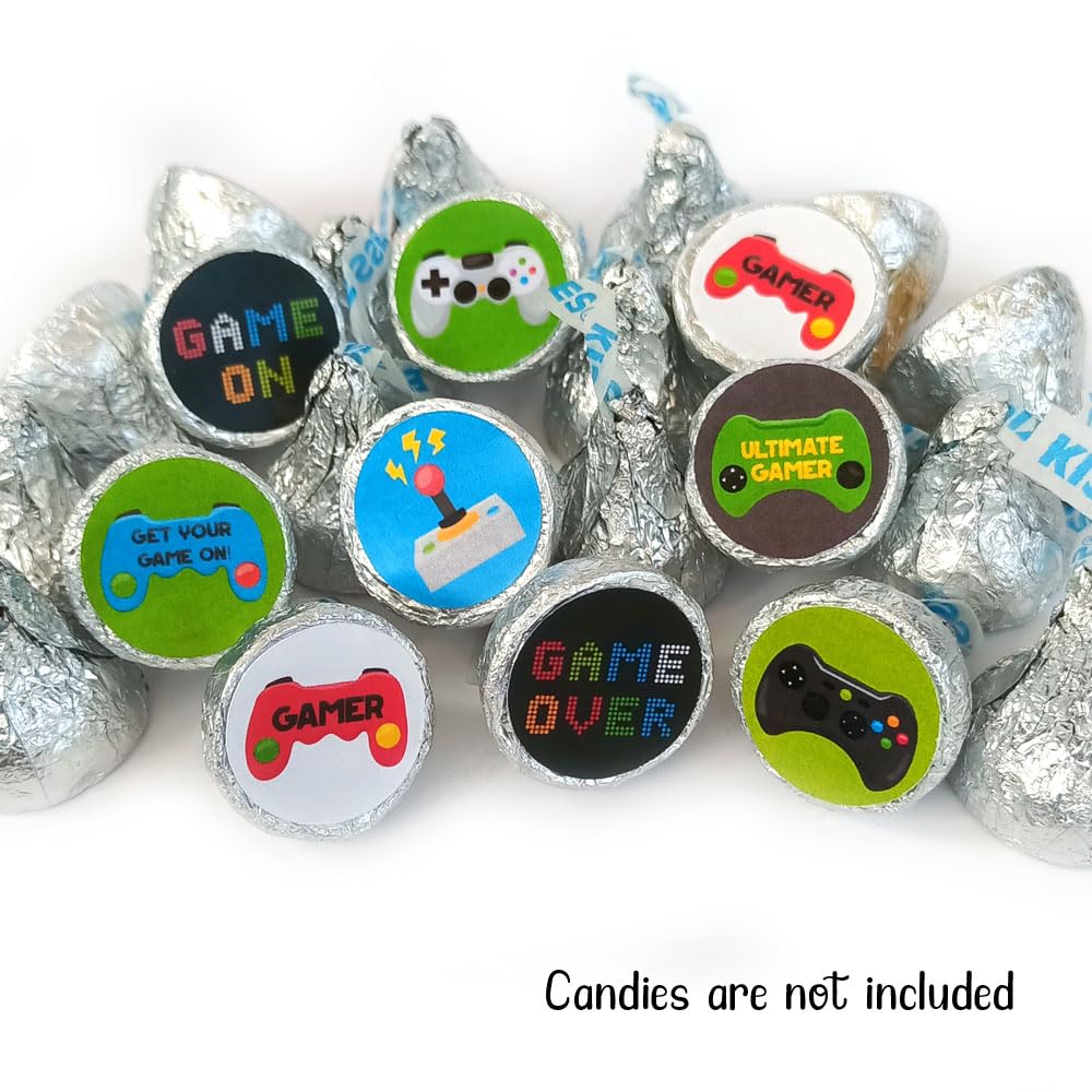 Video Games Labels for HERSHEYS KISSES Chocolates by Adore By Nat – Birthday Candy Sticker Party Favor – Set of 240
