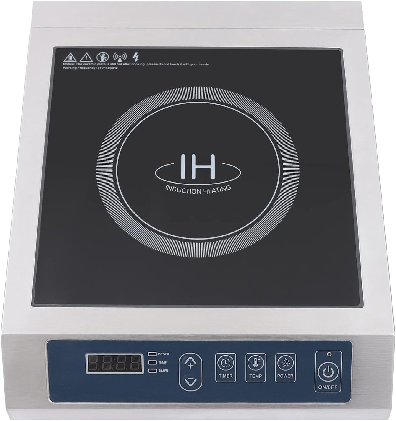Estufa de inducción comercial grande, Quemador portátil de encimera de 1800 W, Cocina de inducción individual profesional para chef profesional,