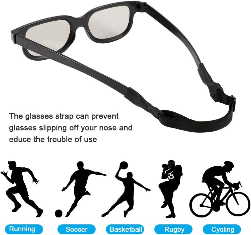 Correa para lentes, 4 cordones ajustables para lentes y 4 pares de lentes para las piernas, agarre para gancho para las orejas, antideslizante, sin