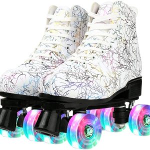 Patines unisex de doble fila, cuatro ruedas, patines altos, patrón de rayos, para principiantes, mujeres, hombres, niños y niñas Patines unisex de doble fila, cuatro ruedas, patines altos, patrón de rayos, para principiantes, mujeres, hombres, niños y niñas