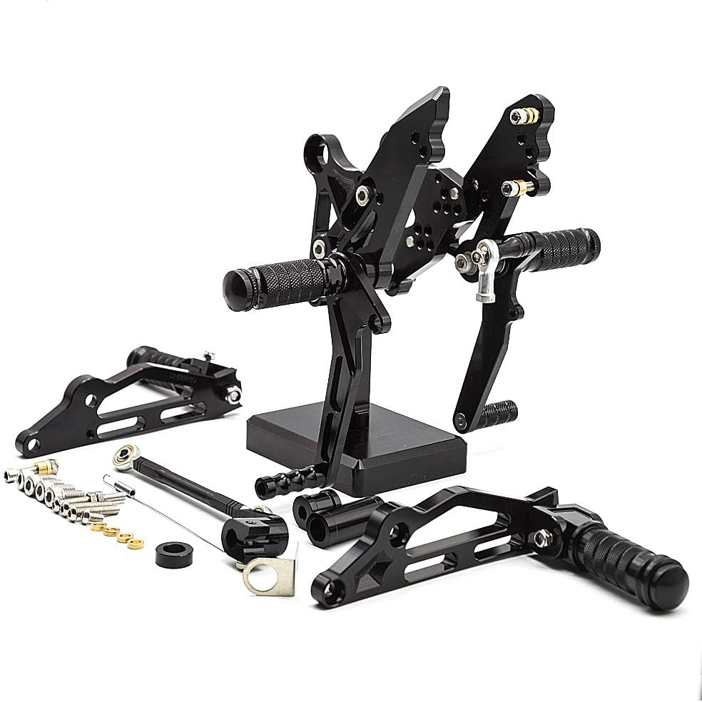 FXCNC CNC Grom Billet – Juego de clavijas traseras para motocicleta, reposapiés totalmente ajustables, compatible con GROM MSX125 2012 2013 2014
