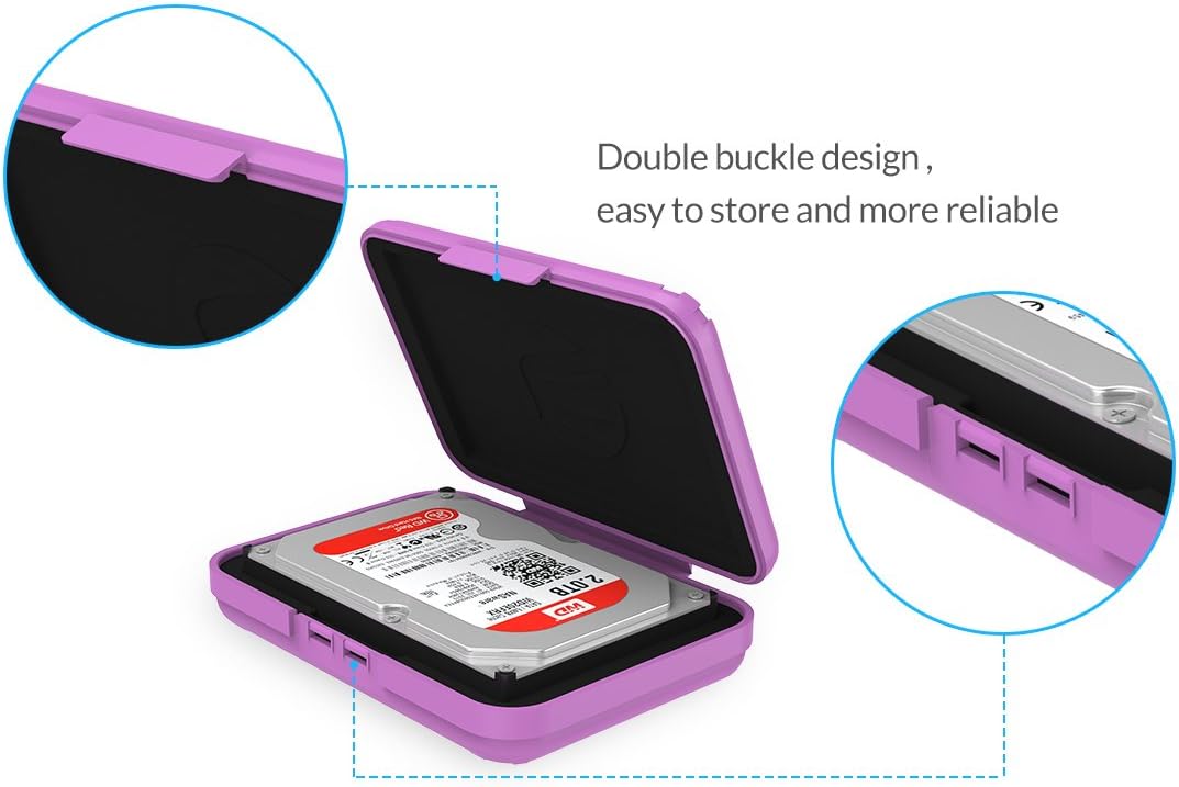 ORICO PHX5C – Funda para disco duro de 3.5 pulgadas HDDSSD 5 paquetes de disco duro portátil con caja de almacenamiento protectora antiestática y a