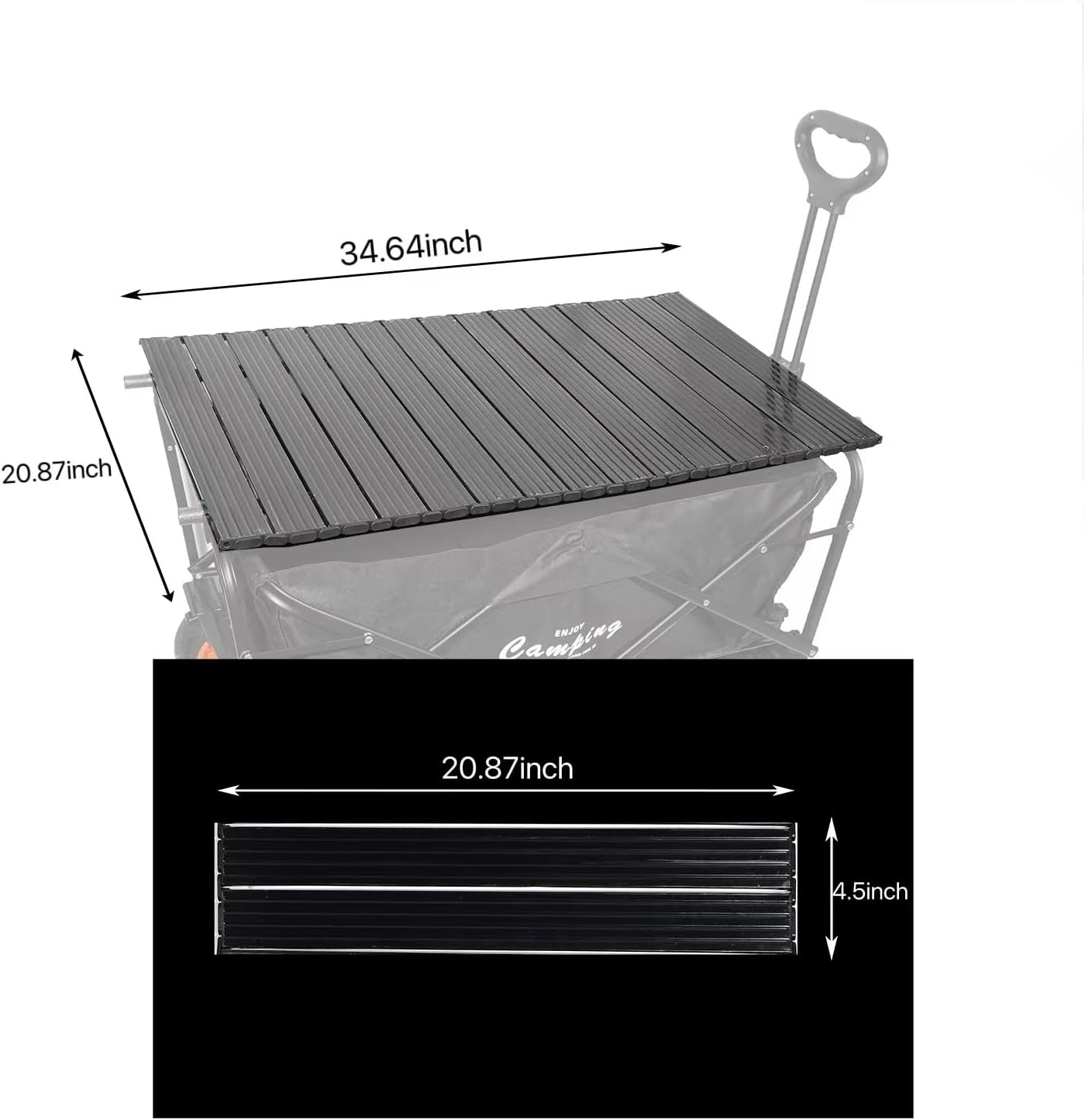 Tablero plegable de acero de aleación de aluminio para carrito de jardín, carrito plegable, tablero de metal plegable resistente para acampar al