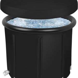 uyoyous Bañera de hielo para atletas, gran capacidad, 115 galones, 433 litros, bañera portátil con tapa, bañera inflable para recuperación, interior uyoyous Bañera de hielo para atletas, gran capacidad, 115 galones, 433 litros, bañera portátil con tapa, bañera inflable para recuperación, interior